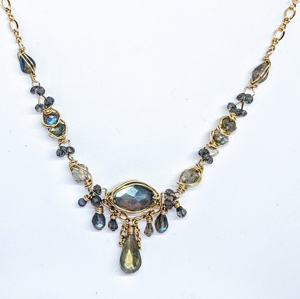 Labradorite & 14-karat yellow gold filled necklace